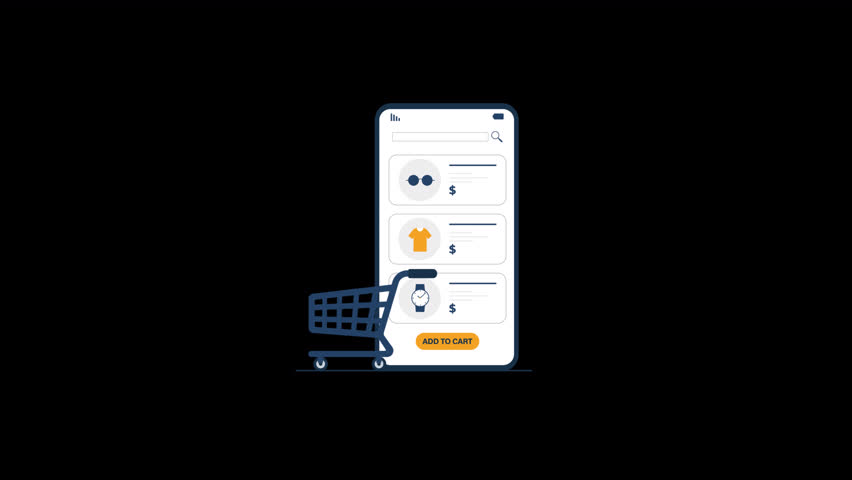 Animated Online Shopping Concept Video - Transparent