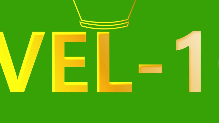 Reaching level 100 with crown symbol and green background for success