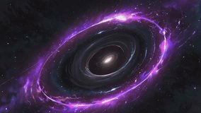 A stunning artistic representation of a black hole in outer space. A bright core of light is visible in the center of the dark black hole, surrounded by a swirling accretion disk of gas and dust - Powered by Shutterstock - Get 15% off with code: PIKWIZARD15