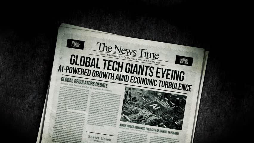 Global Tech Giants Eyeing AI-Powered Growth Amid Economic Turbulence Newspaper Headline Titles