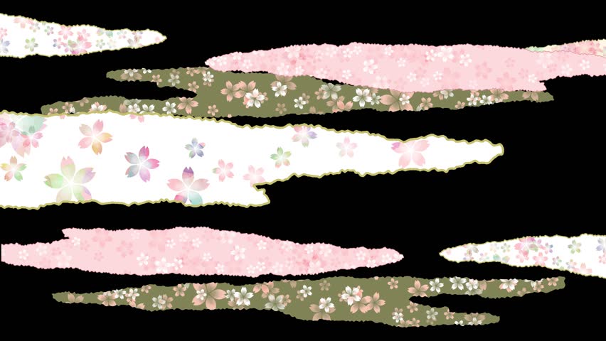 Japanese pattern background, flowing cloud animation