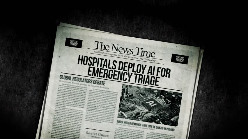 Hospitals Deploy AI for Emergency Triage Newspaper Headline Titles