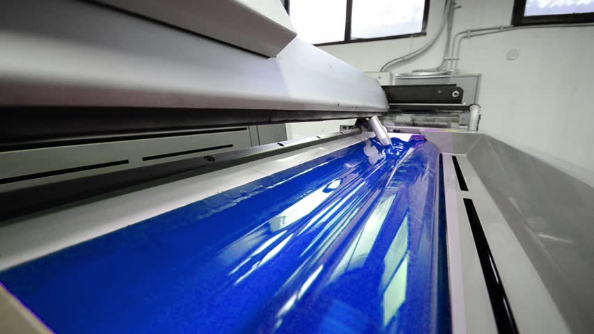 Cyen, Blue on the offset  print press machine wide angle
