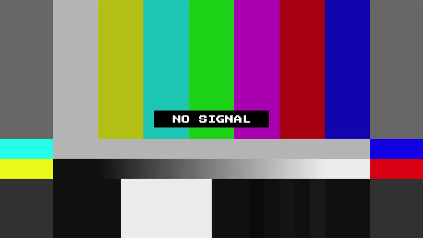 TV no signal color bars with 1 khz tone.