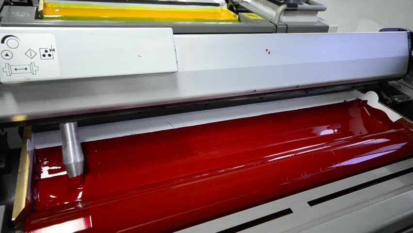 Magenda, Red, Yellow on the offset  press machine