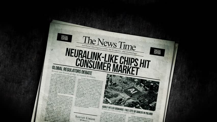 Neuralink-Like Chips Hit Consumer Market Newspaper Headline Titles