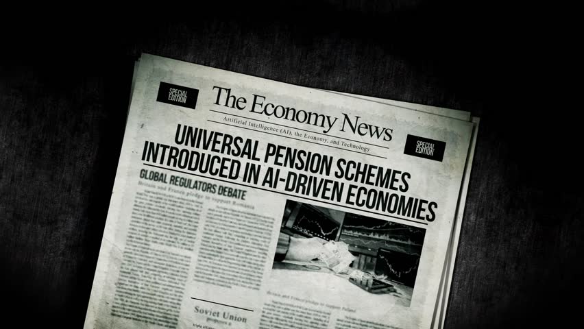 Universal Pension Schemes Introduced in AI-Driven Economies Newspaper Headline Titles