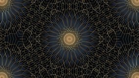 Video animation of Gold Flower Mandala, fractal background, Sacred Geometry. Loop footage of Mystic Seed of Life mandalas, golden kaleidoscope style, glowing explosion effects on black galaxy - Powered by Shutterstock - Get 15% off with code: PIKWIZARD15