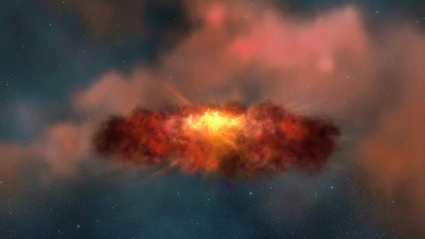 Start of solar system contraction 4.5 billion years ago shown in 3D animation with cosmic evolution.