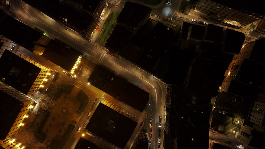 Nighttime urban landscape revealing Lyon