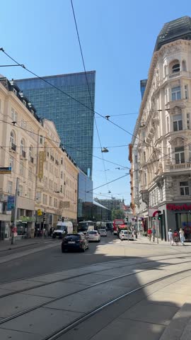 Vienna city street in Taborstrasse in 2. district