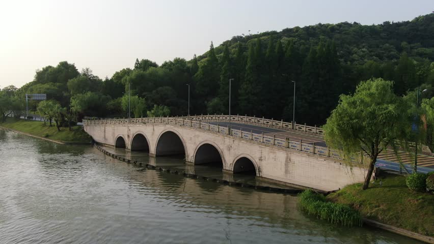 Aerial views of stunning Taihu Lake in wuxi Jiangsu province China