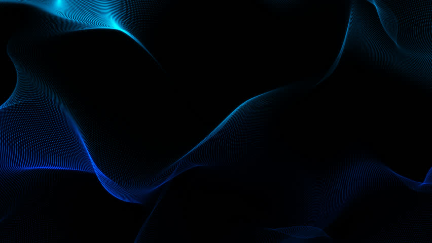 Blue Dynamic Flowing Wave Abstract Background Animation With Seamless loop.