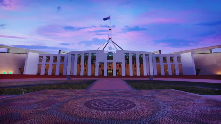 Australian Parliament House in Canberra – Iconic Government Landmark under Blue Sky for International Day of Parliamentary