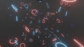 A seamless looping animation featuring glowing neon rings and geometric shapes spiraling through a dreamy cosmic tunnel with soft lighting and particles - Powered by Shutterstock - Get 15% off with code: PIKWIZARD15