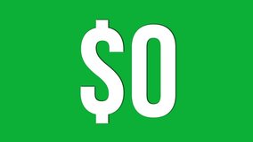 0 to 100 dollars countdown animation on green screen background for financial video element - Powered by Shutterstock - Get 15% off with code: PIKWIZARD15