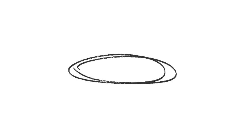 White Circle oval Highlighter Animation, Hand-drawing oval frame circle animation, Hand-drawn black circle highlight with transparent background.	