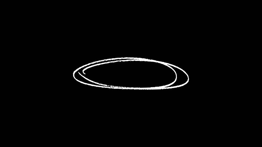 White Circle oval Highlighter Animation, Hand-drawing oval frame circle animation, Hand-drawn black circle highlight with transparent background.	