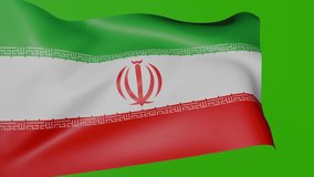 The National Flag of Iran waving on green screen. Animated National Flag of Iran.
 - Powered by Shutterstock - Get 15% off with code: PIKWIZARD15