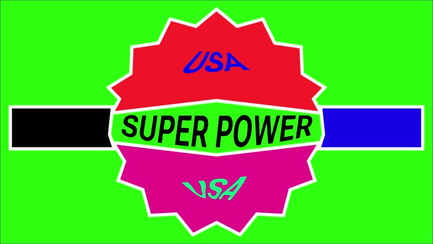 4th of July Animated USA Super Power Badge Video with Green Background for Independence Day Promo