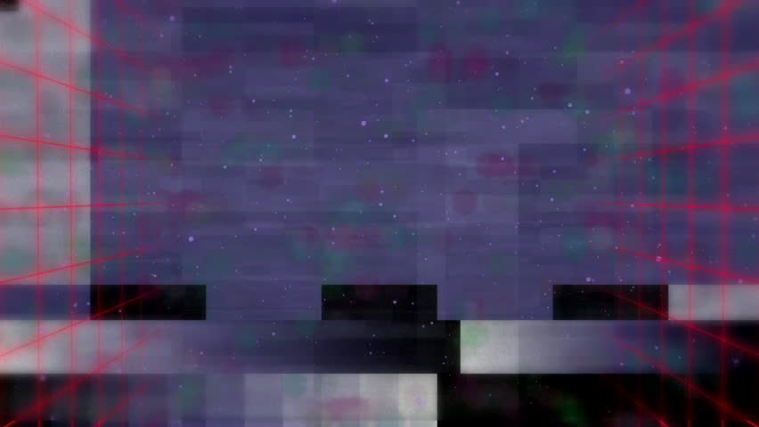 Animating glitch grid appearing and QUEST logo forming with magenta scan lines revealing title. Futuristic, cyber, digital, neon, technology, interface, abstract