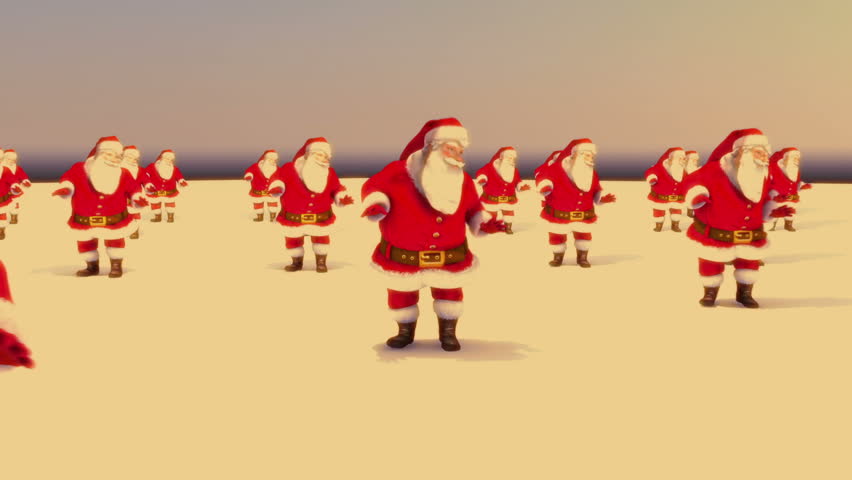 Santas Dancing with Camera move