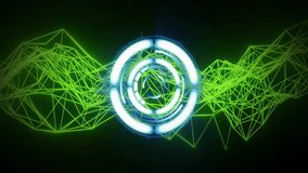 Opening dark backdrop rotating ring pulsing waves fading pink Start text indicating launch. Futuristic, digital, abstract, technology, innovation, motion, neon - Powered by Shutterstock - Get 15% off with code: PIKWIZARD15