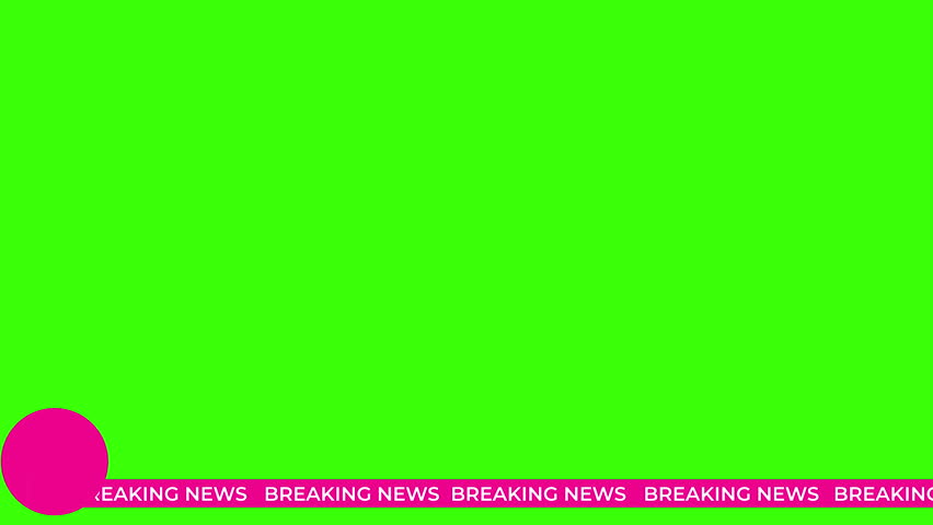 Breaking News - Lower third live Breaking news background green screen and seamless looping ticker with blank text boxes.