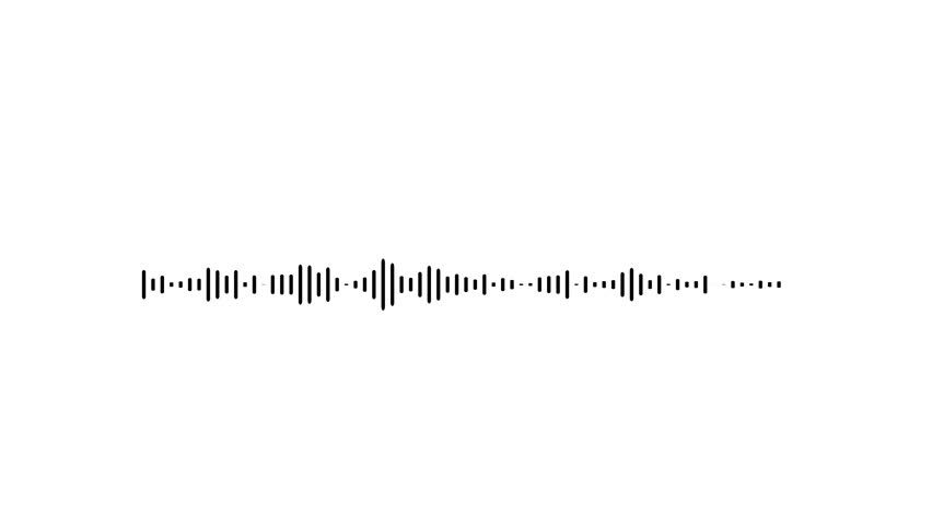 Sound wave animation background. black audio waveform spectrum animation, visualization sound graphic element. Audio visualizer on white background. Audio bar, spectrum form,