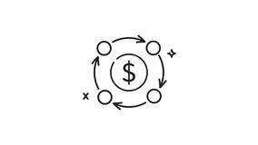 Cash flow line animation. Circular money flow diagram showing economic transactions and relationships between different entities. Suitable for finance presentations and educational materials. - Powered by Shutterstock - Get 15% off with code: PIKWIZARD15