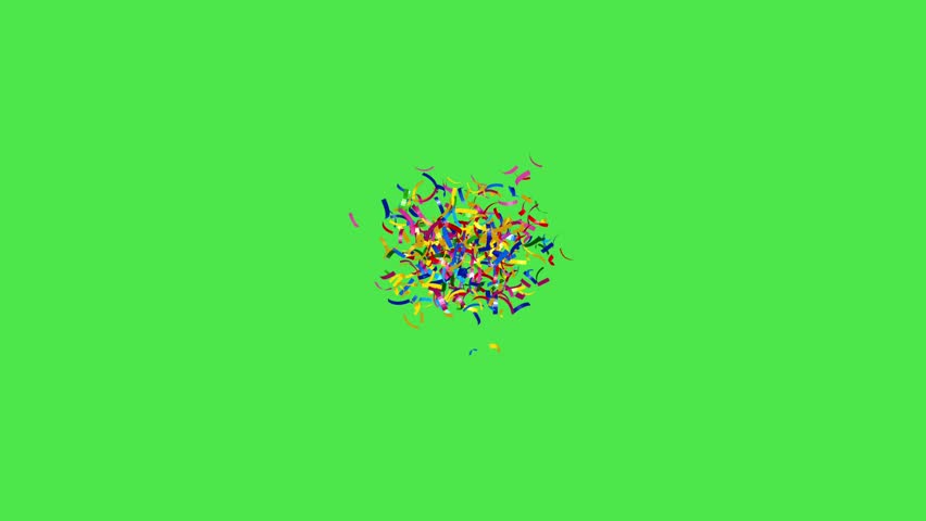 Sparkling Star Confetti on Green  screen– Festive Animated Background, animation