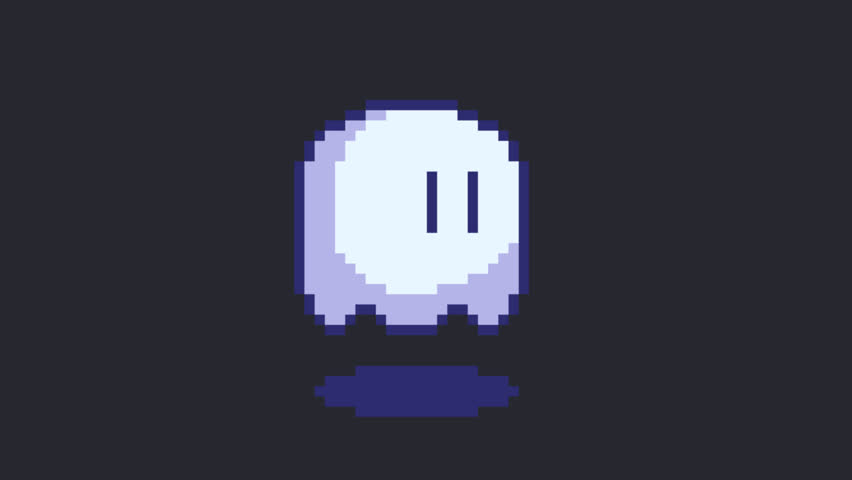 Pixel art game cute ghost. animation 8 bit suitable for games or apps