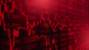 Red candles of the bearish stock market trading. Chart with falling prices. Exchange trading. Stop loss and liquidations. Decreasing trend and losses. Economic crisis. Recession and stocks crash - Powered by Shutterstock - Get 15% off with code: PIKWIZARD15