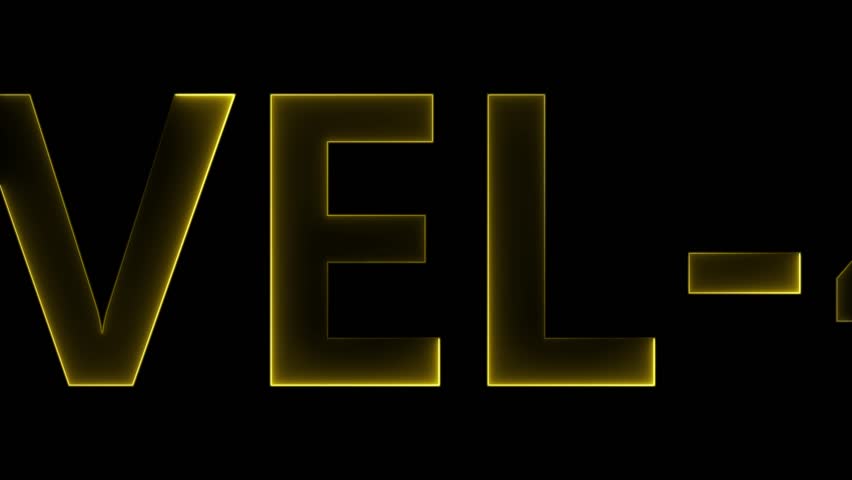 Glowing yellow text level 47 against a black background illustrative design