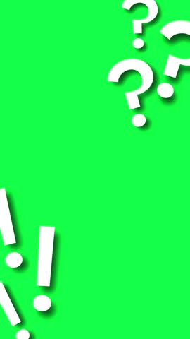 4K animated question and exclamation marks pop up on a green screen background. Perfect for educational videos, alerts, or visual emphasis in motion graphics.