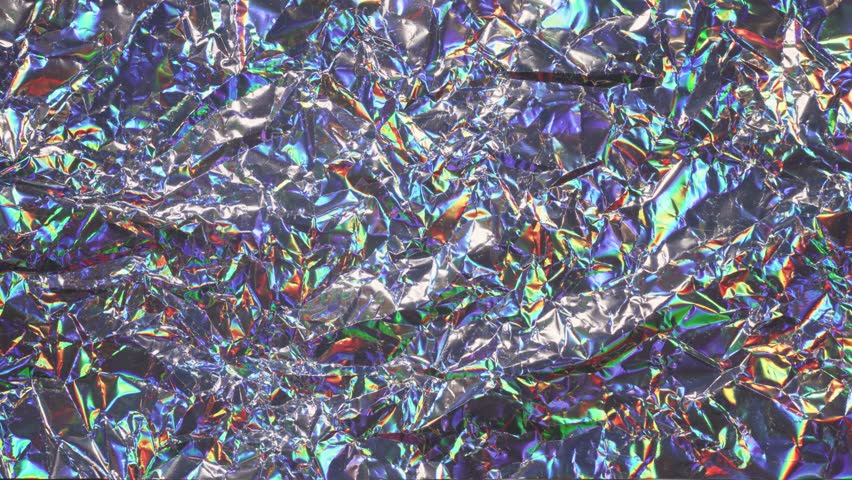 Vivid Holographic Foil Texture Background with Swirling Psychedelic Light Patterns