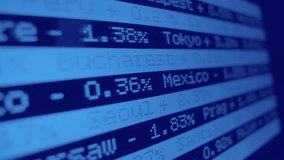 Close up stock market ticker on a screen. Business information, stock market and exchange, date, trading, investment.  - Powered by Shutterstock - Get 15% off with code: PIKWIZARD15