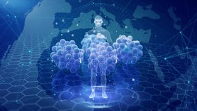 Digital Human with Glowing Molecular Structure in Futuristic Network Interface - Powered by Shutterstock - Get 15% off with code: PIKWIZARD15
