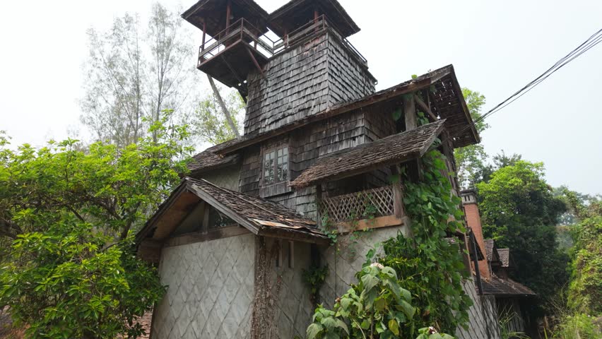 Old Wooden Mansion with Unique Architecture