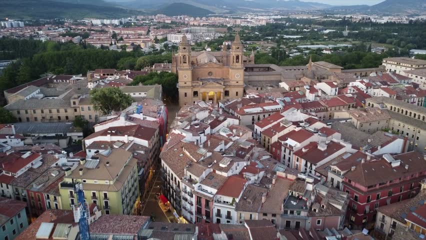 Aerial Views of Pamplona Cathedral