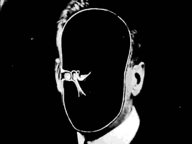 Abstract Head Silhouette with Brain Diagram on Textured Noisy Monochrome Background