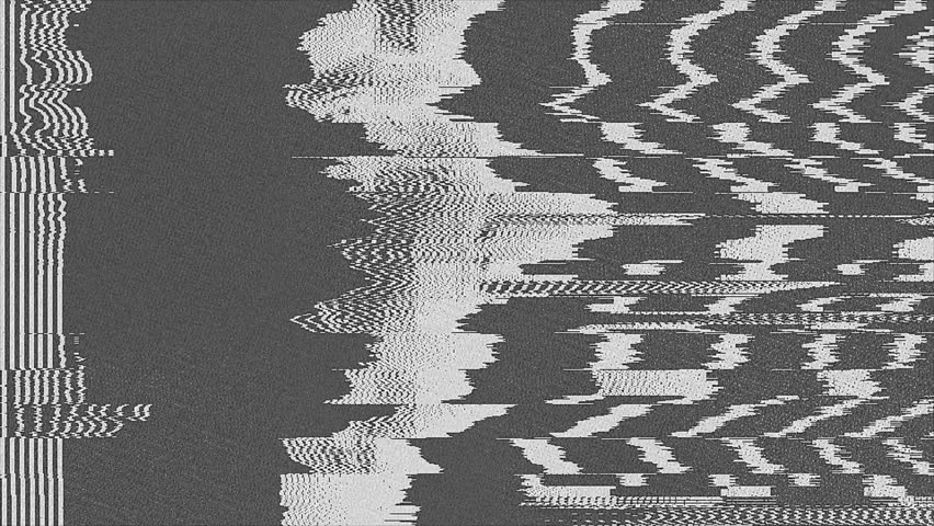 Noisy Grayscale Dither Trailer Concept Featuring Abstract Distorted Lines And Pixelated Patterns