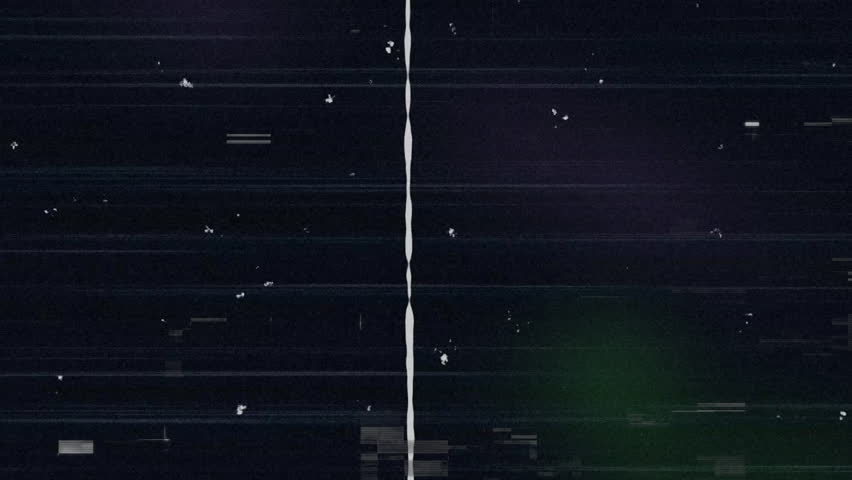 Static glitch initiating green HOLOGRAM text appearing glitching dissolving into noise in interface. Digital, futuristic, abstract, technology, malfunction, neon, cyber