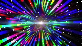 Opening light emitting beams rotating, shifting hues, drifting squares visualizing light tunnel. Abstract, futuristic, vibrant, dynamic, digital, motion, cosmic - Powered by Shutterstock - Get 15% off with code: PIKWIZARD15