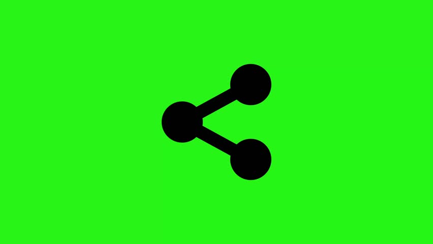 Share icon animation in 4K with seamless loop on green screen background