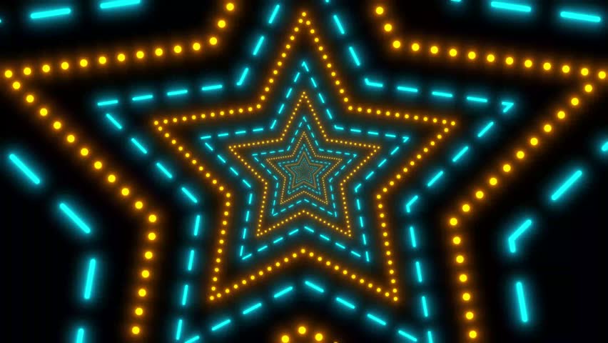 neon star loop infinity background animated small neon star growing bigger repeating repeater background neon cartoon 4k looping
