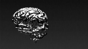 Upon brain appearing purple particle ribbon gliding through rotating metal brain mapping data flow. Futuristic, technology, digitalart, innovation, abstraction, science, cybernetic - Powered by Shutterstock - Get 15% off with code: PIKWIZARD15