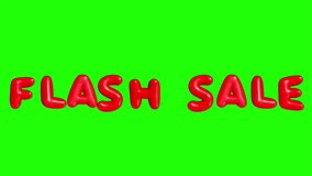 Animated red balloon letters form the words "Flash Sale" on a bright green background. Eye-catching and perfect for big discount promotions! - Powered by Shutterstock - Get 15% off with code: PIKWIZARD15