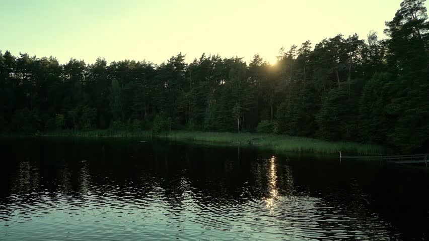 Lake in the Forest on Sunset, Northern Landscape