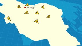 Iran map with radiation icons - Powered by Shutterstock - Get 15% off with code: PIKWIZARD15